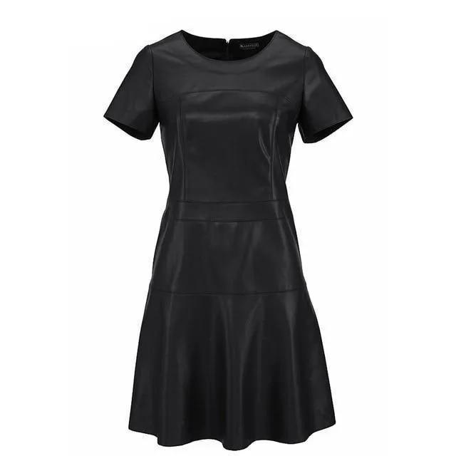 Paris Leather Dress- Short Sleeves