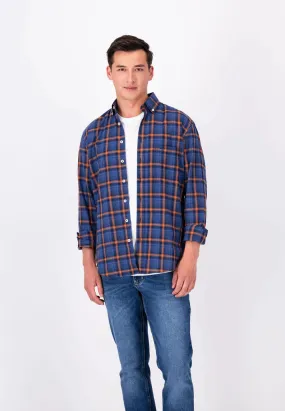 Fynch Hatton Long Sleeve Check Button Down Collar Shirt