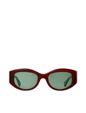 Garrett Leight Retro Biggie 49 Sunglasses Vintage Burnt Tortoise/Veridian