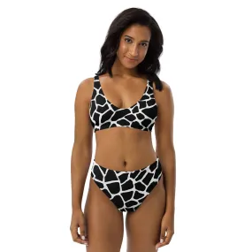 Giraffe Print Recycled high-waisted bikini