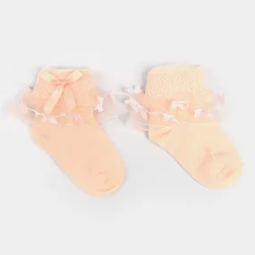 Girls Fashion Frill Socks E -Orange