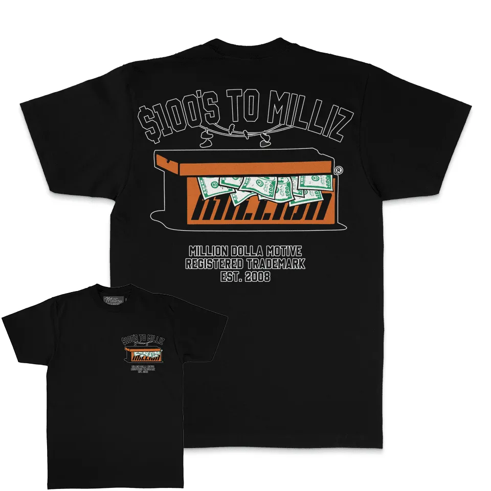 100's to Milliz - Black T-Shirt