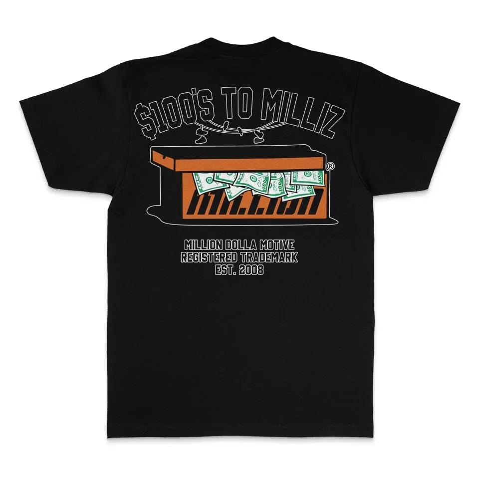 100's to Milliz - Black T-Shirt