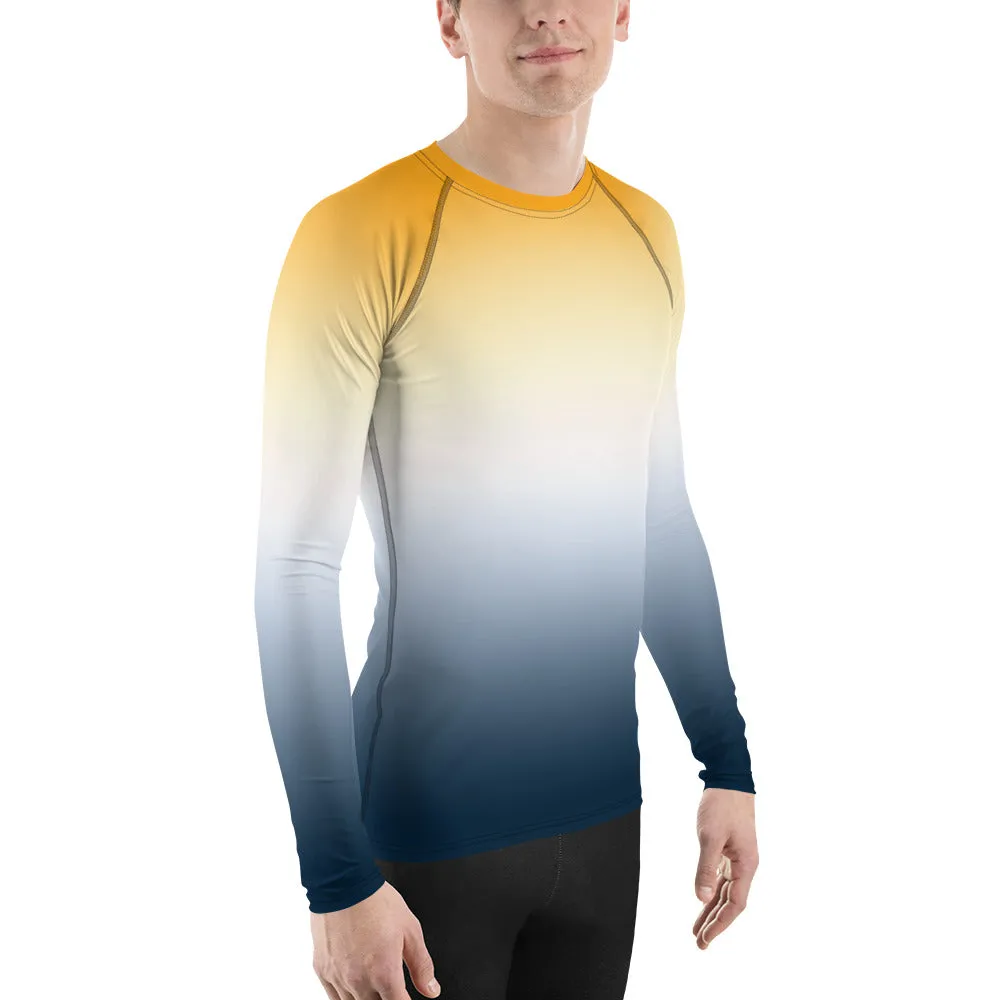 Gold & Blue Gradient Men's Rash Guard