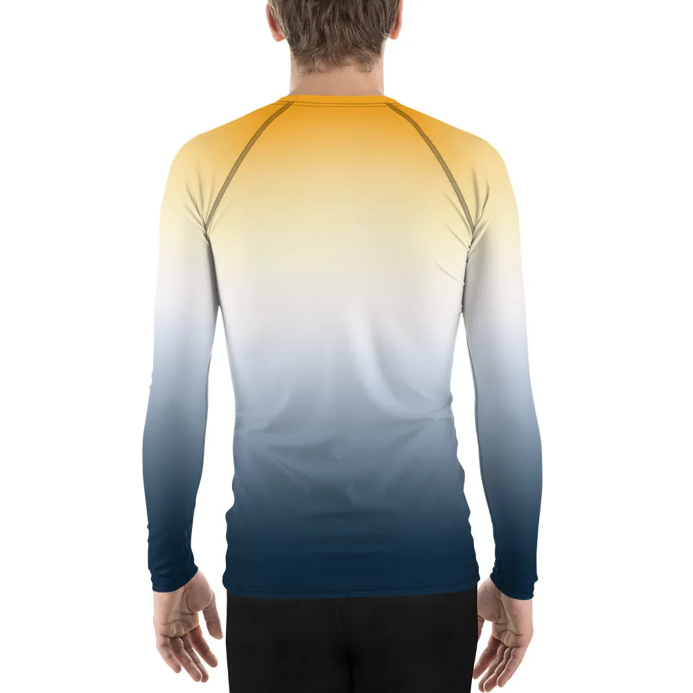 Gold & Blue Gradient Men's Rash Guard