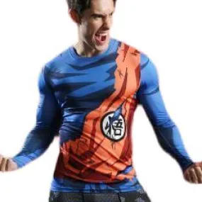 Goku Battle Damaged Dragon Ball Z Compression Long Sleeve Rash Guard