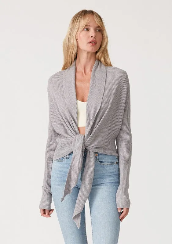 Waffle Knit Tie Front Cardigan