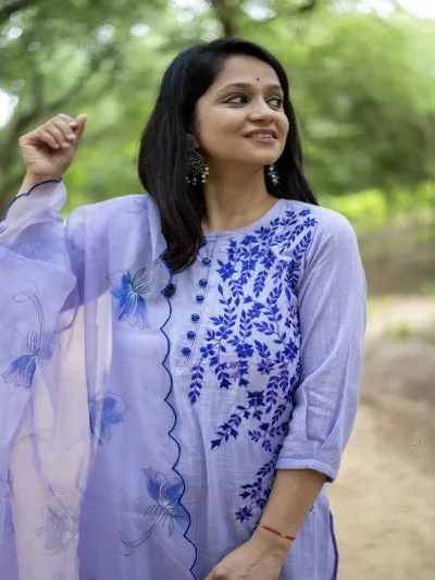 Handloom South Cotton Lavender Salwar Kameez Suit