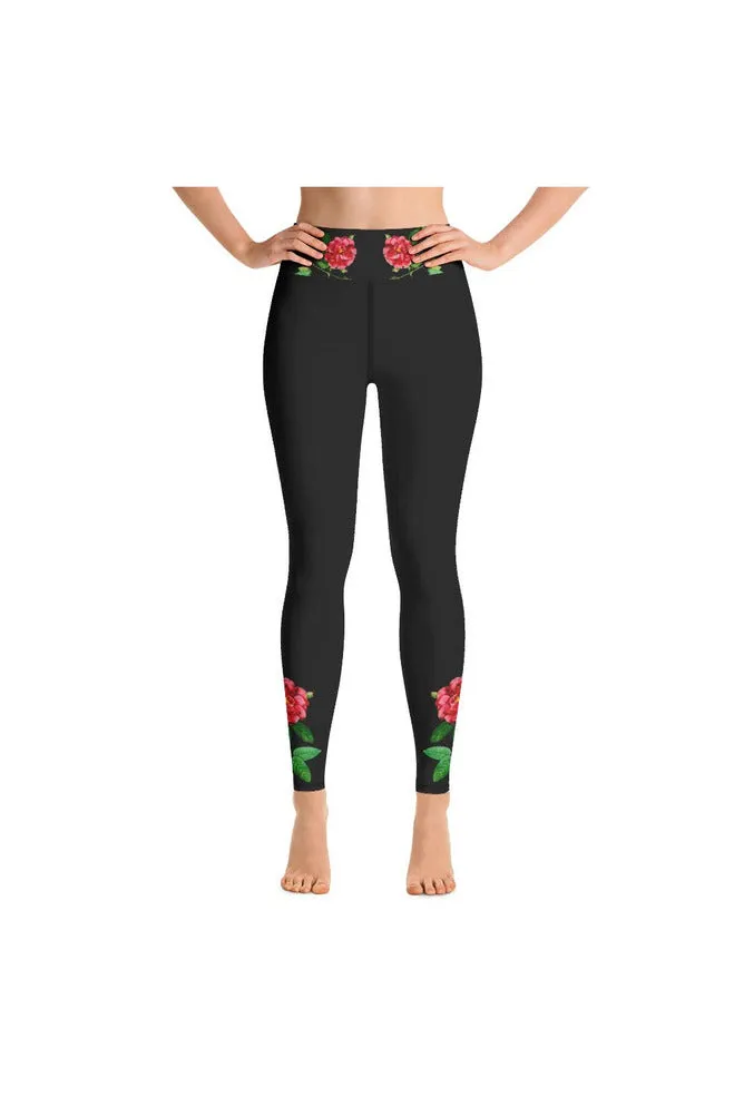 Red Rose Yoga Leggings