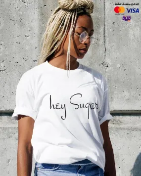 Hey Sugar - Digital Graphics Basic T-shirt White