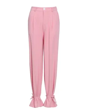 High Waisted Wide Laced Ankle Pants