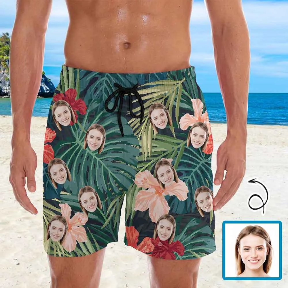 Personalized Swim Trunks Custom Face Men's Quick Dry Swim Shorts Beach Swimsuit Multiple Designs