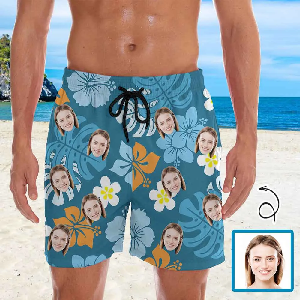 Personalized Swim Trunks Custom Face Men's Quick Dry Swim Shorts Beach Swimsuit Multiple Designs