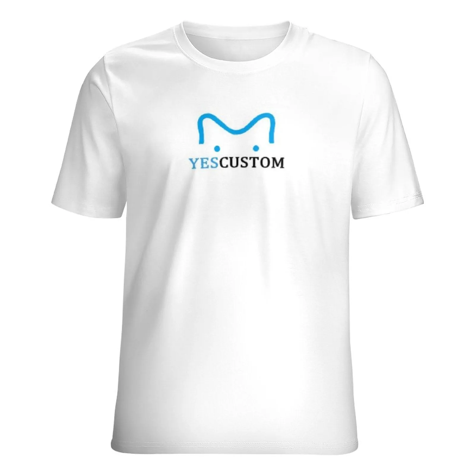 Custom Logo White Men's Classic T-shirt Personalized Men's Round Neck T-shirt