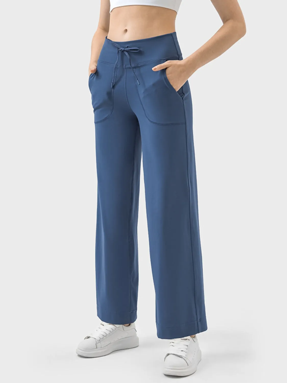 Drawstring Active Pants with Pockets