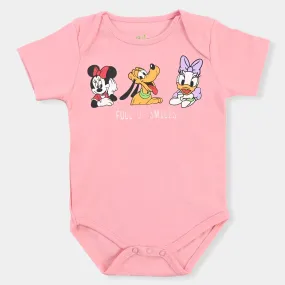 Infant Unisex Basic Romper Full Of Smile-Candy Pink