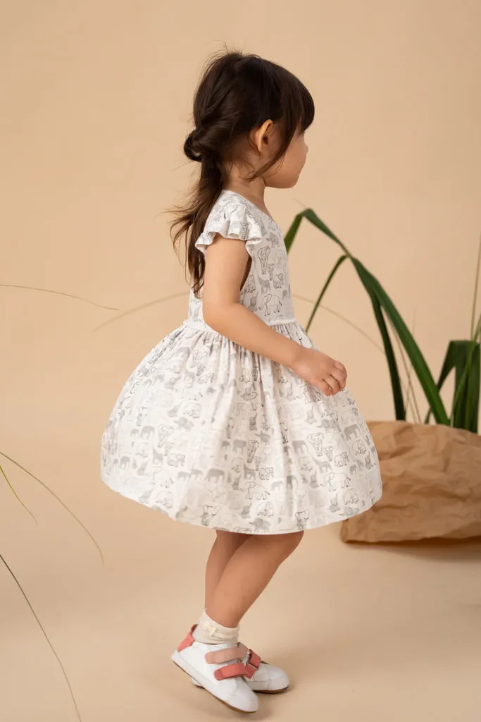 Piper Dress - Grey Elephant Families