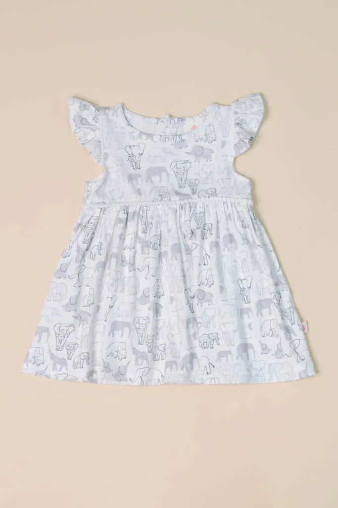 Piper Dress - Grey Elephant Families