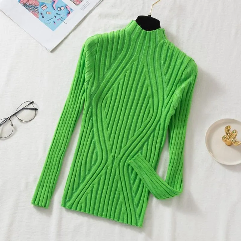 Nordic Mock Neck Pullovers Sweater