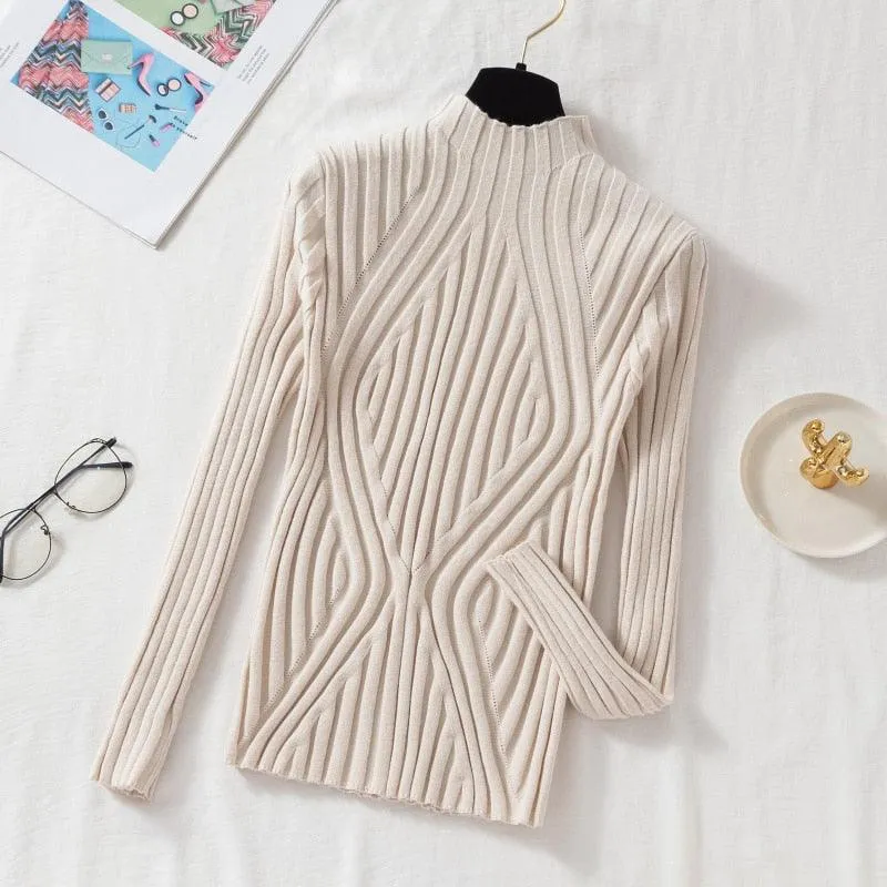 Nordic Mock Neck Pullovers Sweater