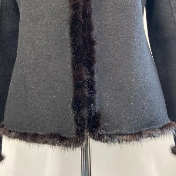 OscarDeLa Renta Black with Mink Trim Vintage Jacket