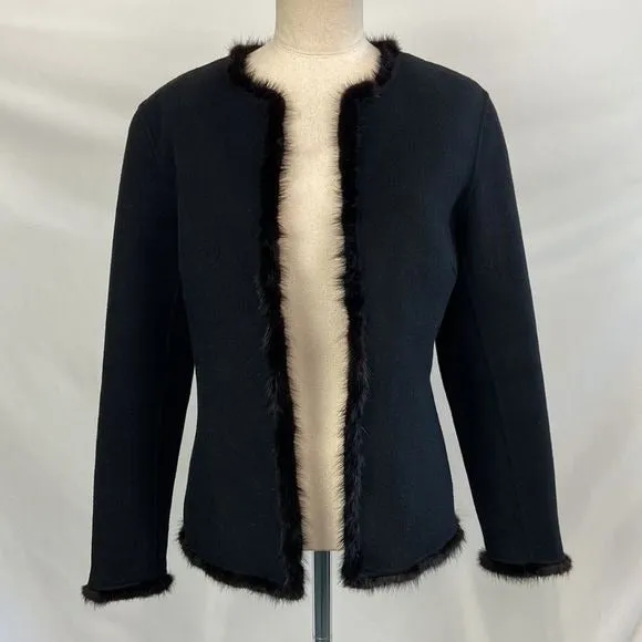 OscarDeLa Renta Black with Mink Trim Vintage Jacket