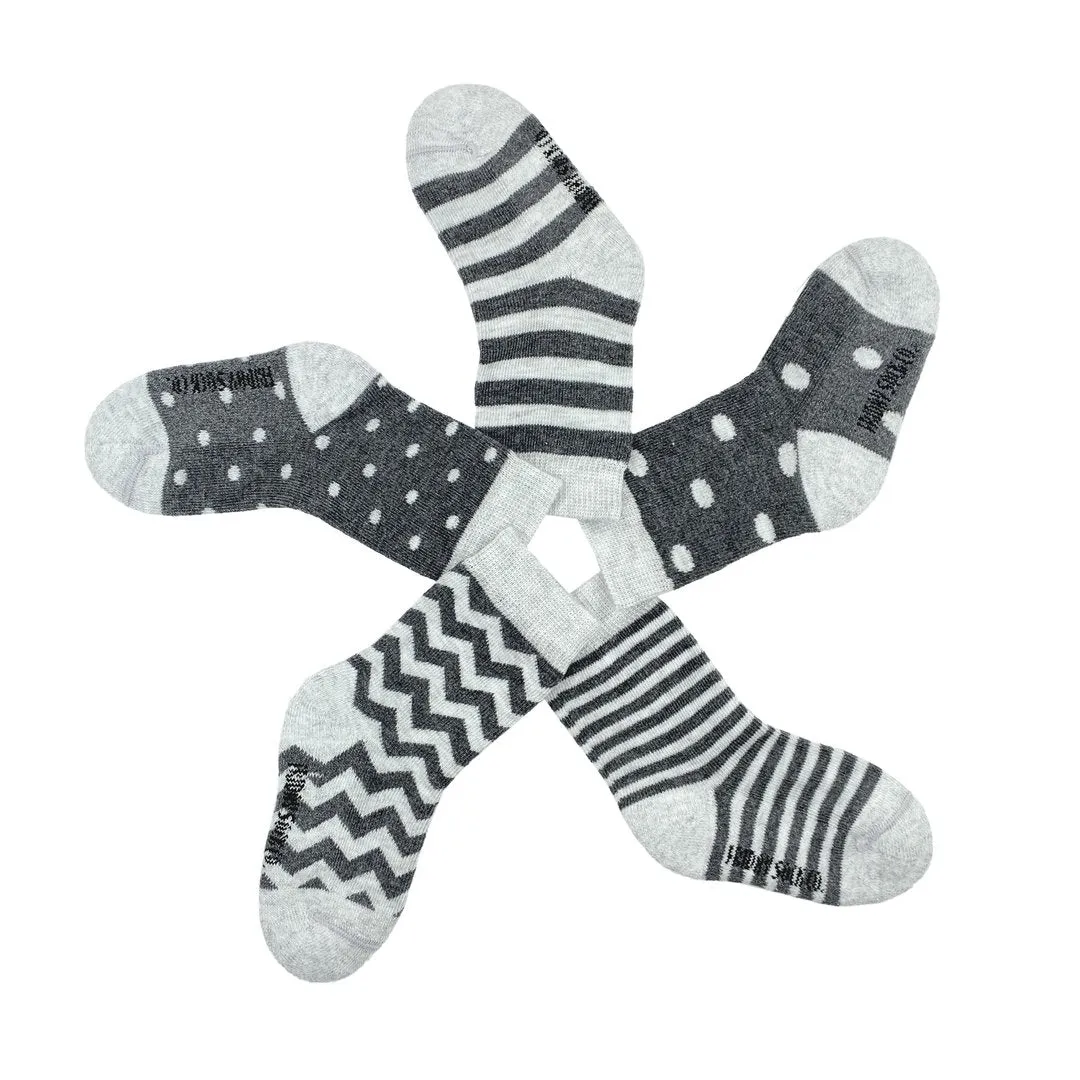 Baby Socks - Grey Pattern (5-pack)