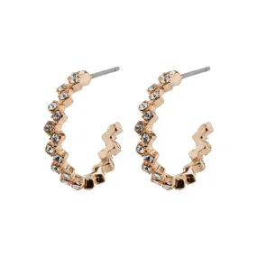 Jolene Rose Gold Plated Crystal Hoops