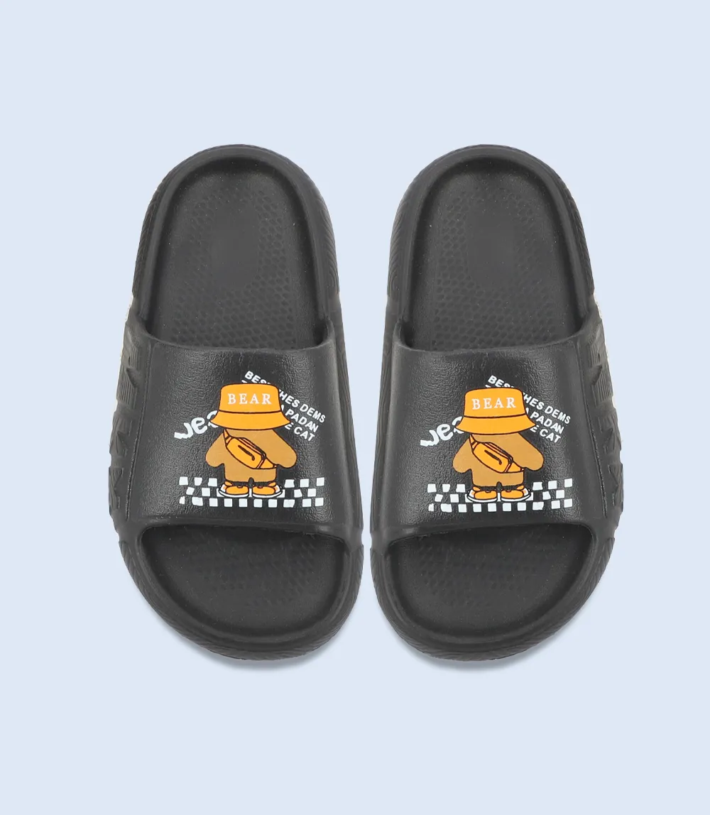 KB0056-BLACK-Boys Casual Slipper