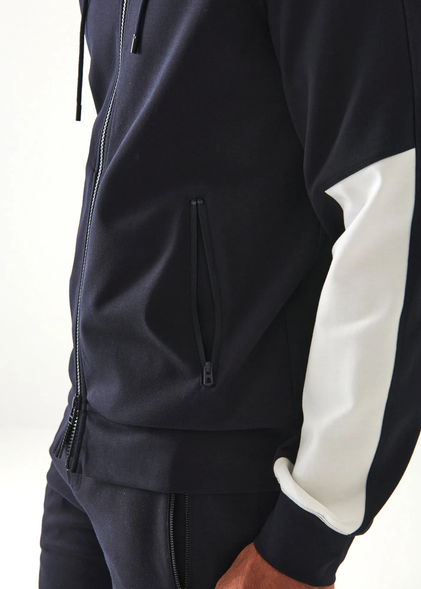 ACTIVE FULL ZIP COLOUR BLOCK HOODIE