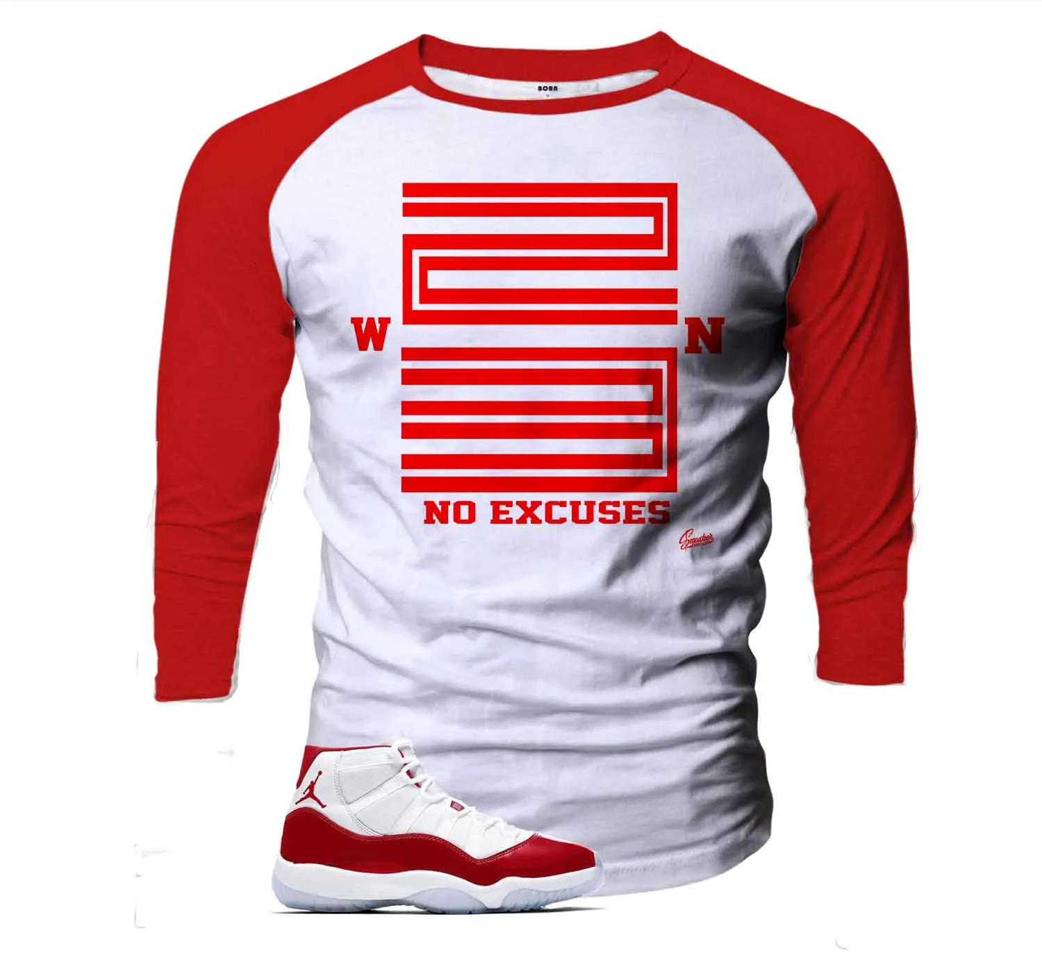 Retro 11 Varsity Red Raglan - Win 23 - white