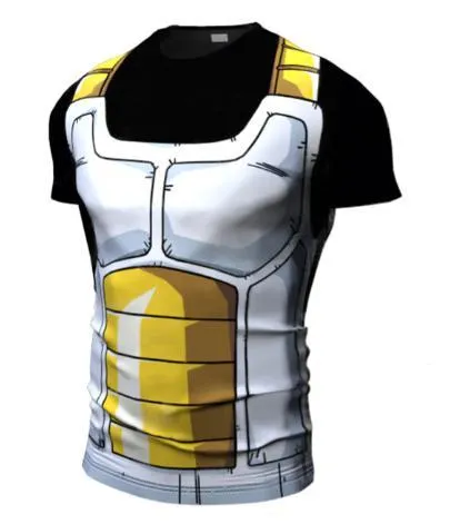 Onyx Vegeta Cell Armor Dragon Ball Z Short Sleeve Compression Rash Guard