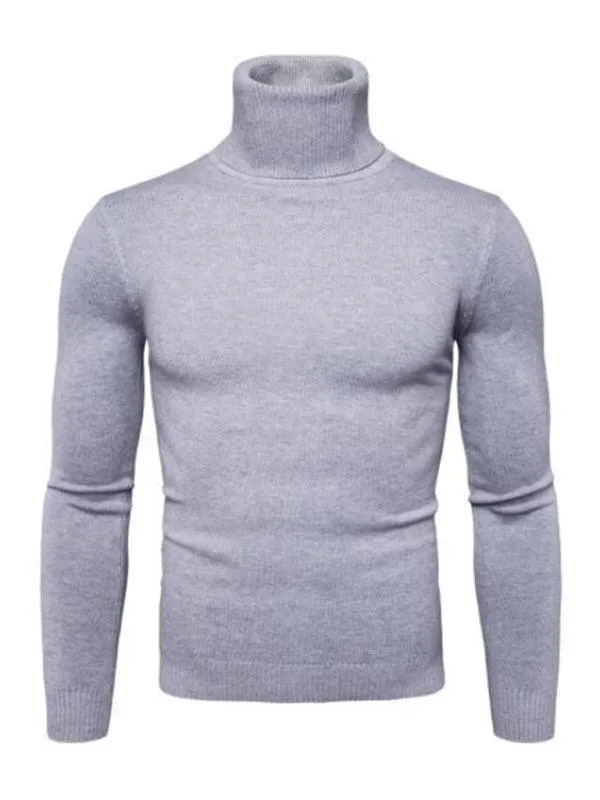 Wool Thick Knitted Turtleneck Men Sweater