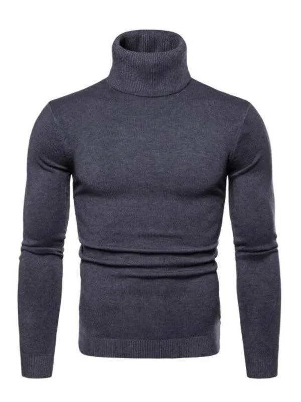 Wool Thick Knitted Turtleneck Men Sweater