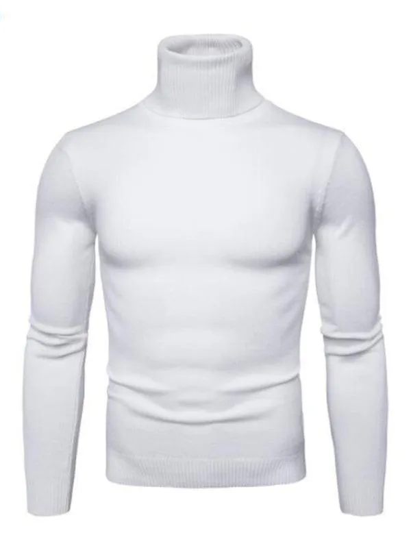 Wool Thick Knitted Turtleneck Men Sweater