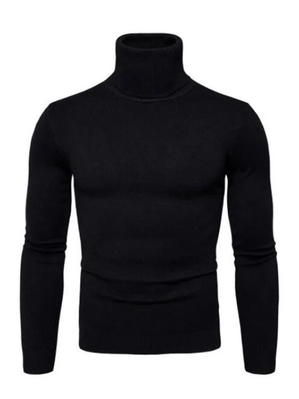 Wool Thick Knitted Turtleneck Men Sweater