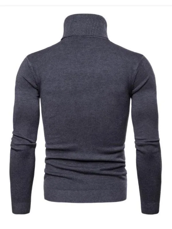 Wool Thick Knitted Turtleneck Men Sweater