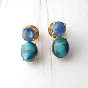 Kyanite & Blue Tiger's Eye Separates Earrings