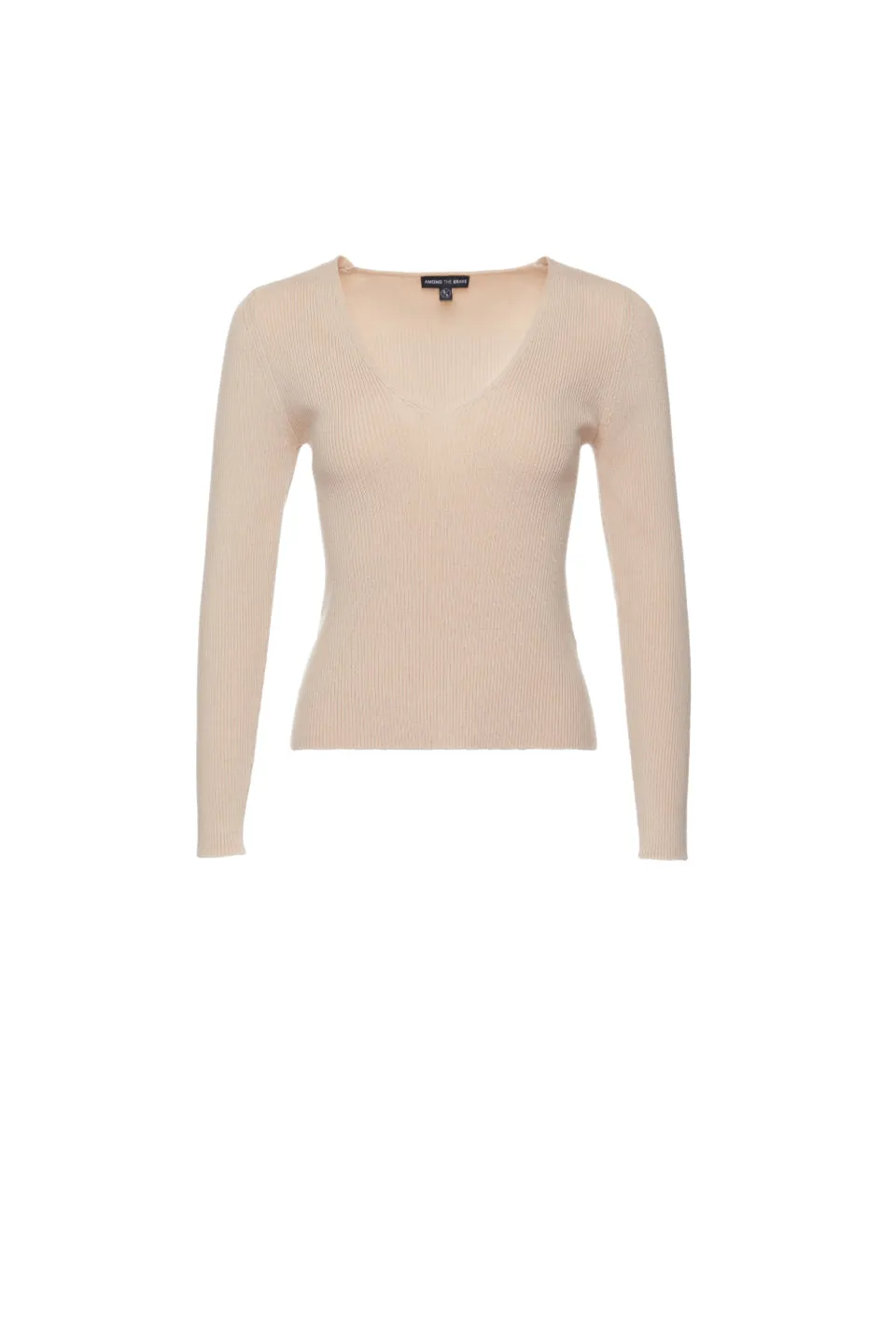 Desire Biscuit LS V Neck Rib Knit Top