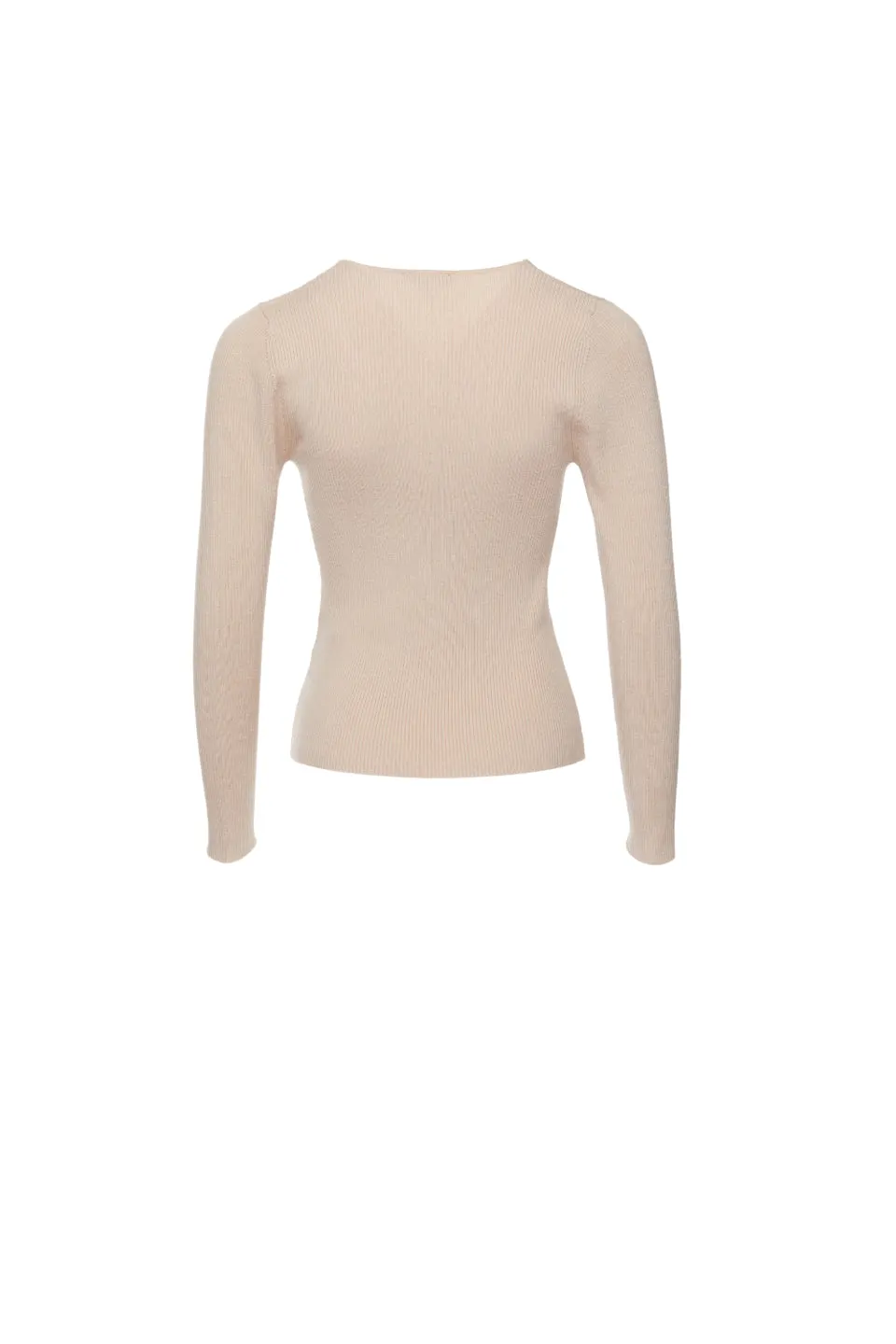 Desire Biscuit LS V Neck Rib Knit Top