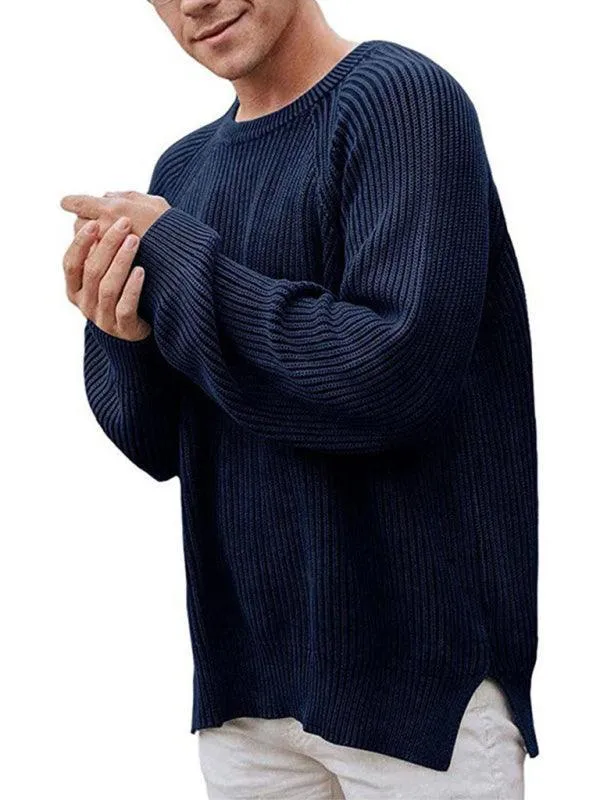 Oversize Loose Men Crew Neck Sweater