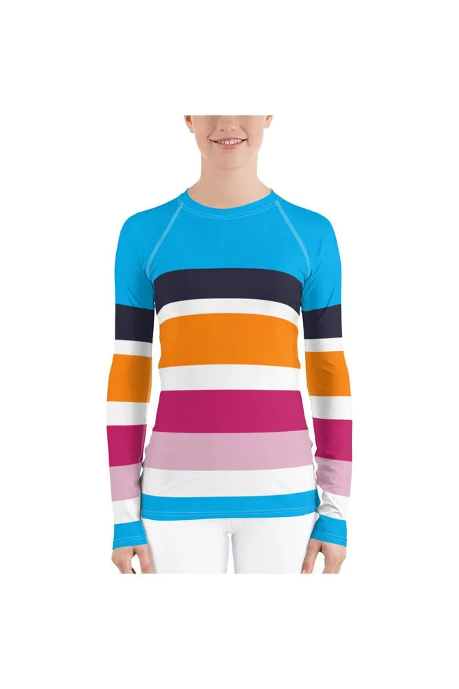 Striped Women's Rash Guard