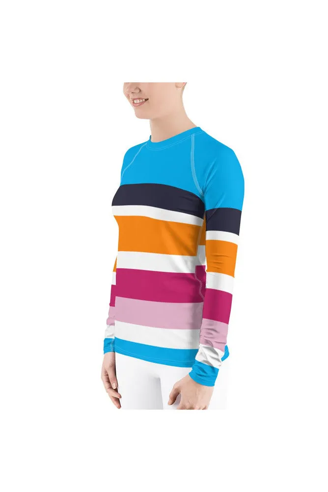 Striped Women's Rash Guard