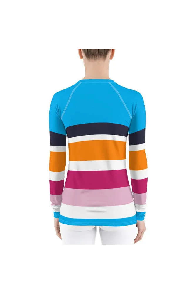 Striped Women's Rash Guard