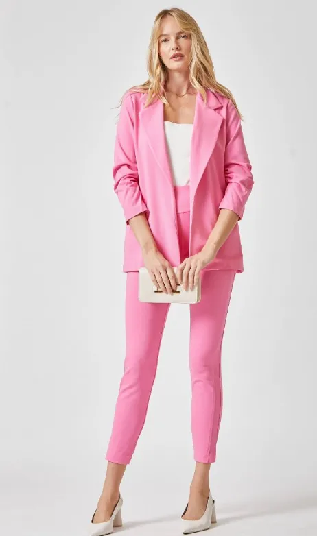 Magic 3/4 Sleeve Blazer - Dark Pink