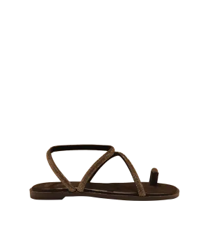 Majorca Sandal in Pewter Crystal