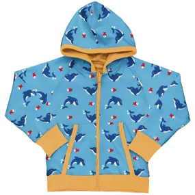 Maxomorra Dolphin Organic Cotton Reversible Zip Hoodie