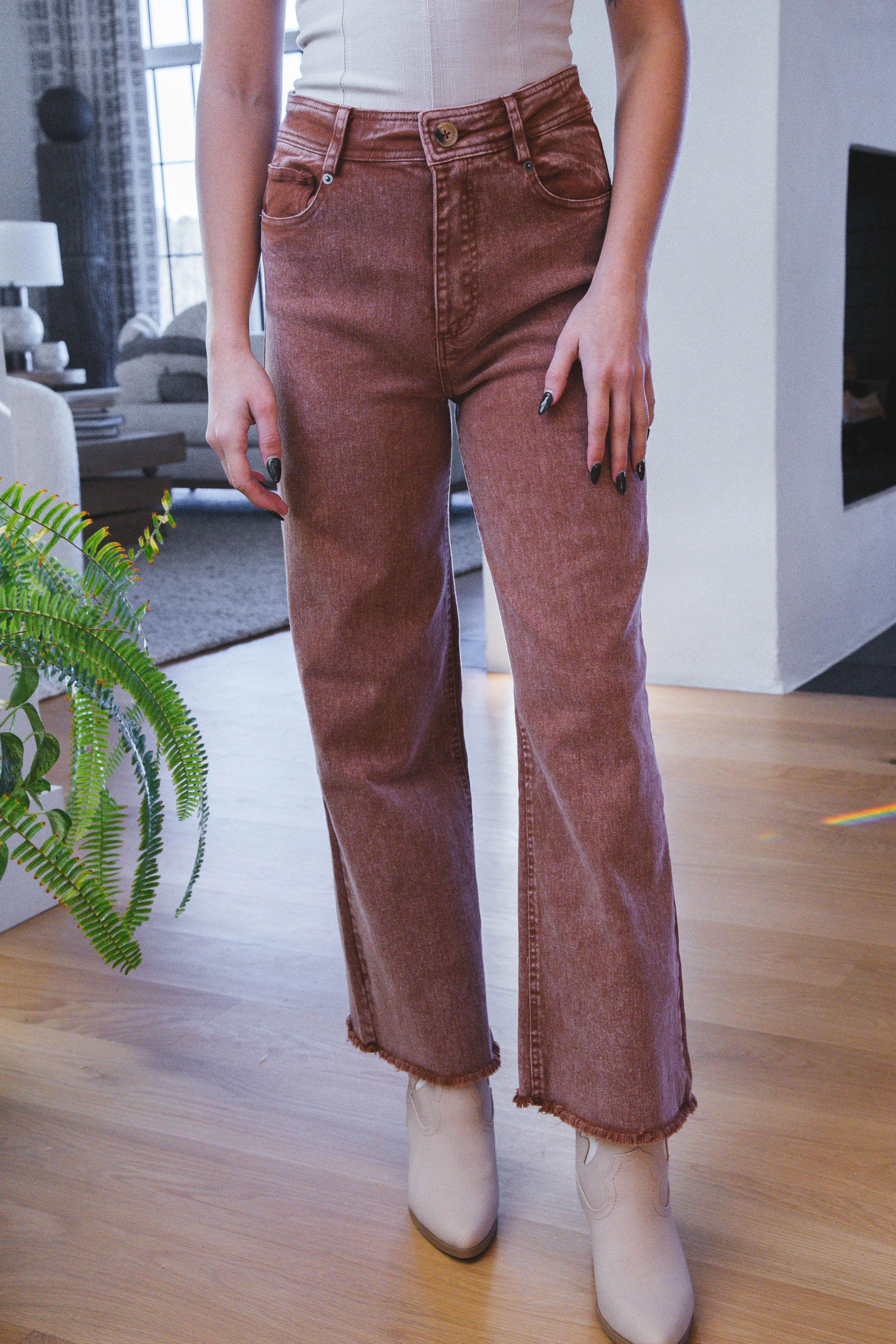 Kamari Washed Denim Jean, Rust