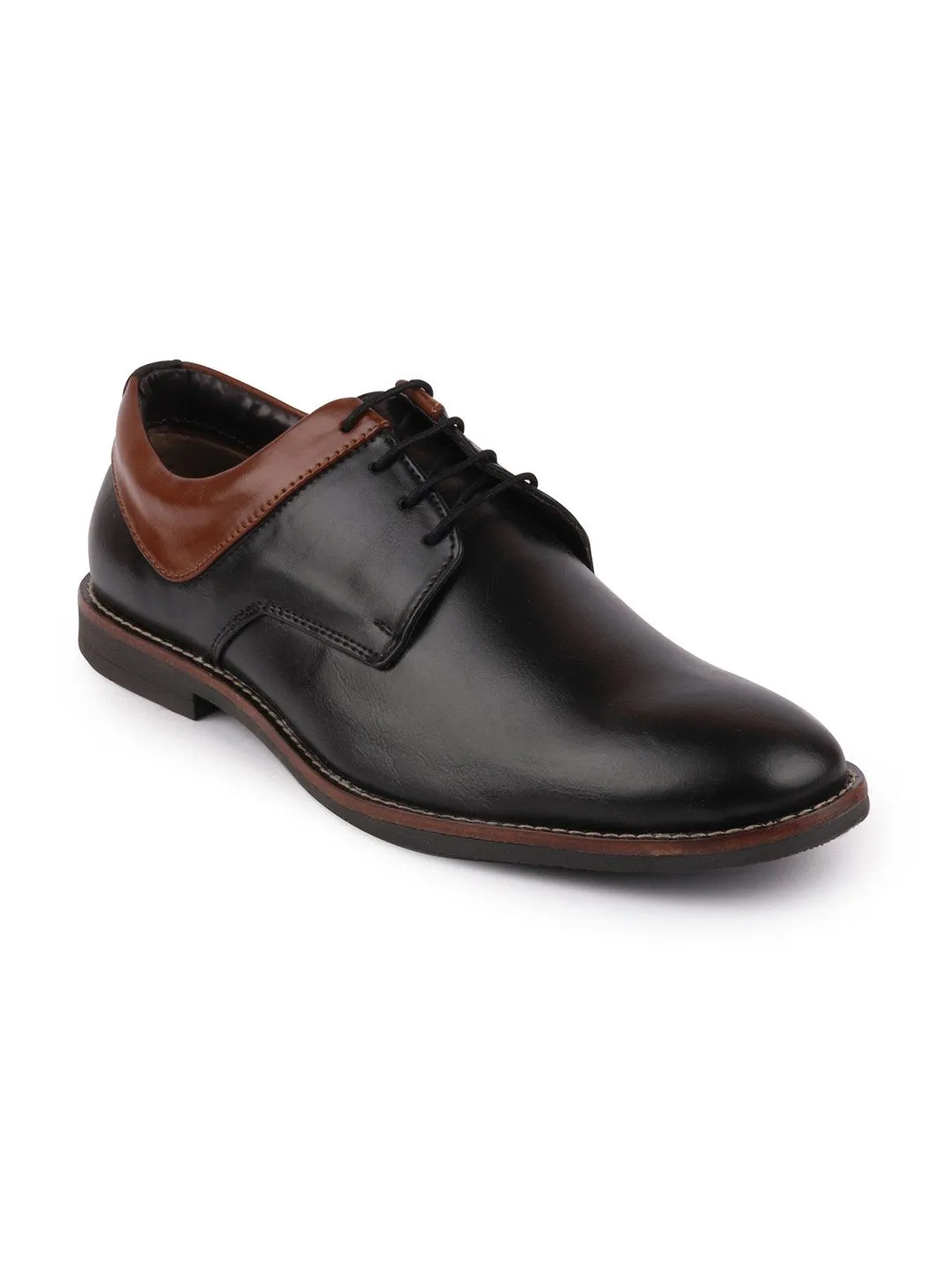 Men Black Formal Lace-Up Oxford Shoes