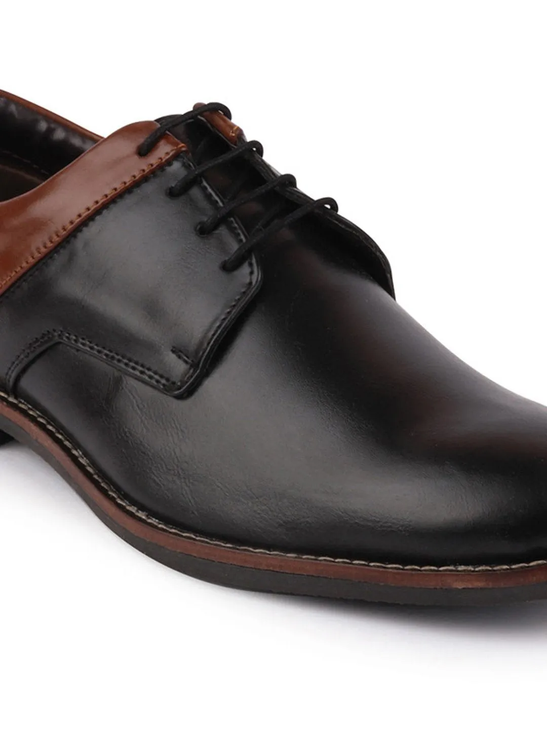 Men Black Formal Lace-Up Oxford Shoes